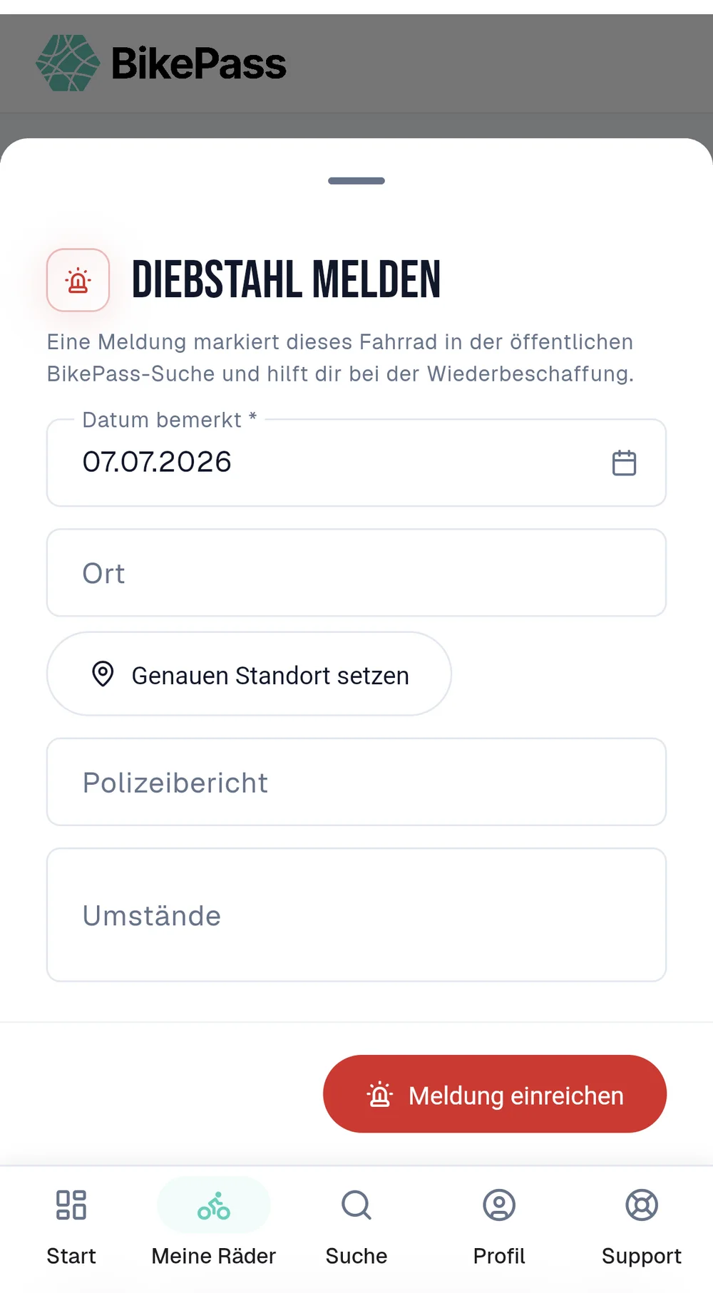 BikePass-App: Diebstahl in Sekunden melden