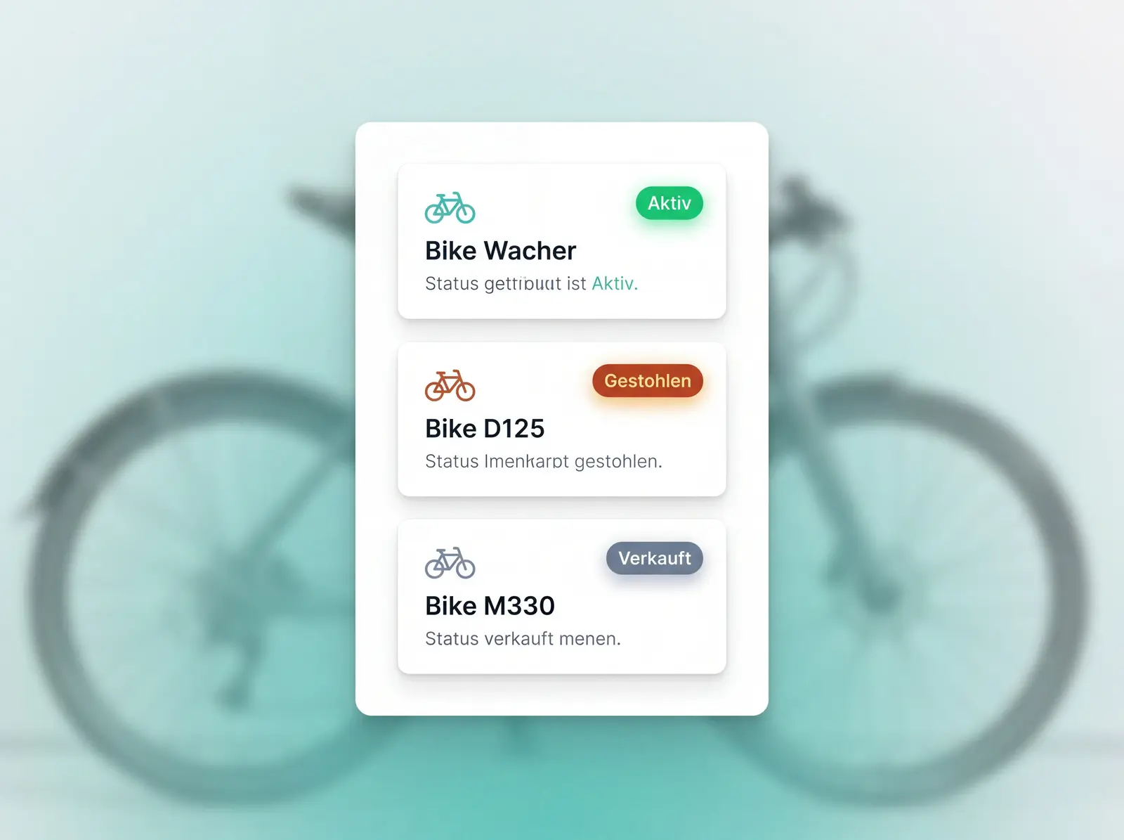 Status-Toggle in der BikePass-App — Gestohlen, Verkauft, Aktiv