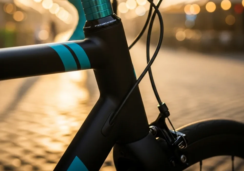 Fahrradrahmen im Kamera-Sucher der BikePass-App