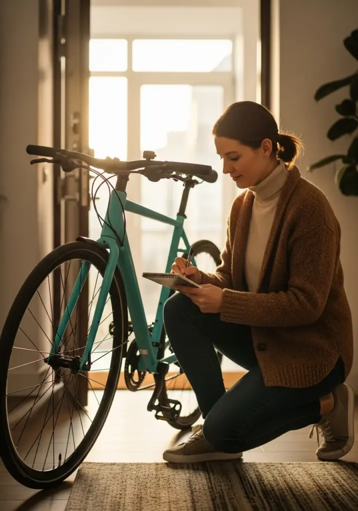 Bicycle owners write down their bike's information in a notebook – Register Your Bicycle